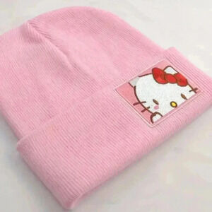 NEW Knit Winter‎ Butterly pink hello kitty Holiday Gift beanie(#812)